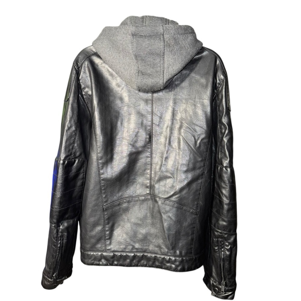 Apt. 9 Faux Leather Jacket with Removable Hoodie Women’s Small Black - Picture 3 of 8